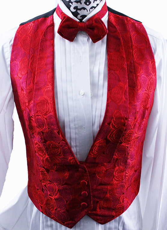 Formal Set Chavez Red Rose Brocade