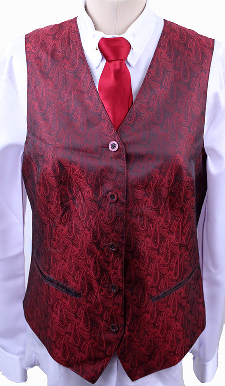 Issed By Ellie May Red Paisley Vest 34