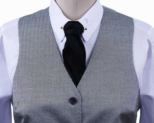 BRAND NEW! Becker Brothers Silver and Black Herringbone Vest