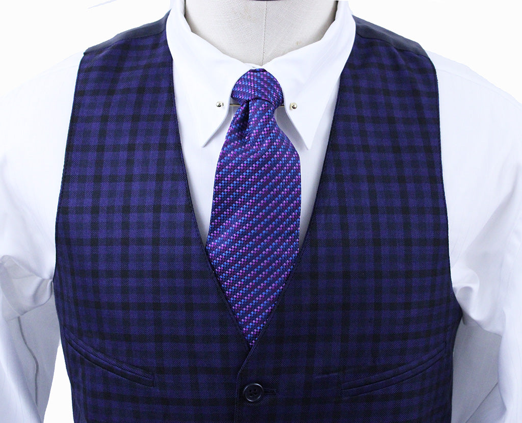 BRAND NEW! Becker Brothers Purple and Black Box Check Men's Vest