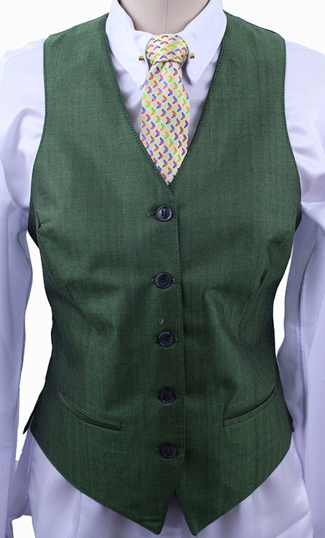 BRAND NEW! Becker Brothers Olive Herringbone Vest