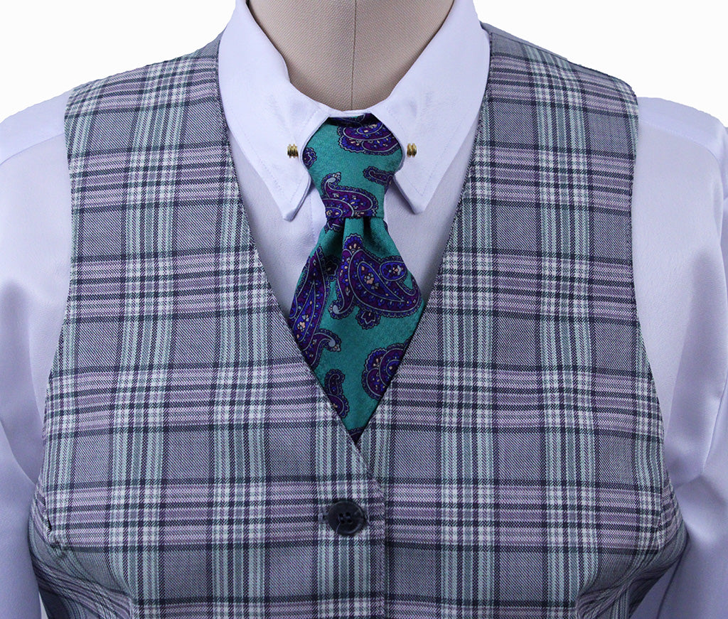 BRAND NEW! Becker Brothers Lavender and Sage Plaid Vest