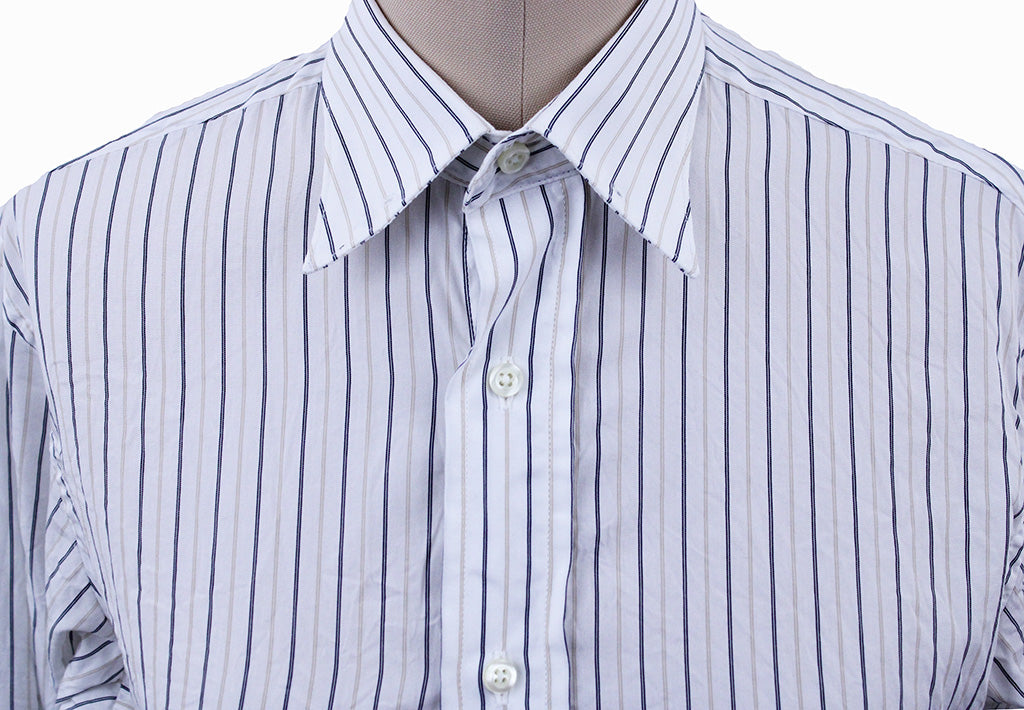 Shirt Becker Brothers Tan and Black Pinstripe