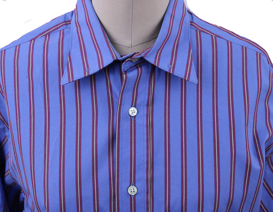 Shirt Carl Meyers Blue with Red Stripe