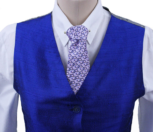 Vest Custom Sapphire Blue Silk