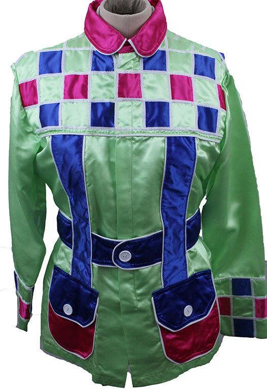 Road Silks Diana Buerkley Lime Green, Blue, and Pink