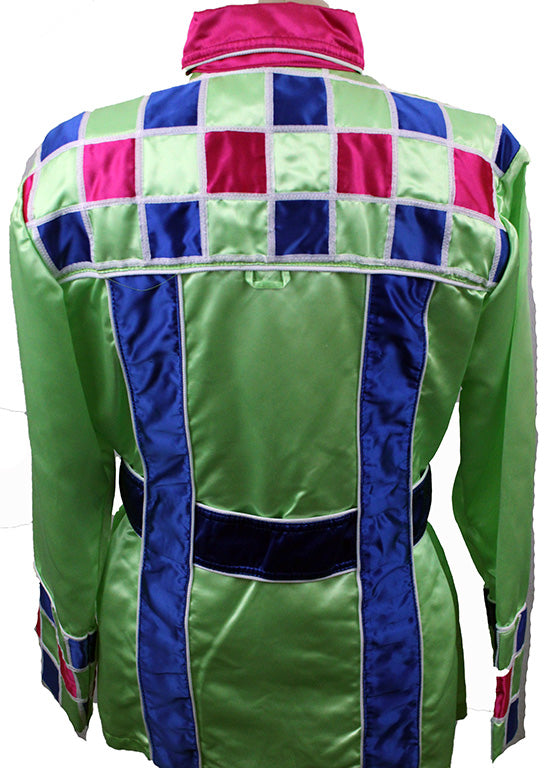 Road Silks Diana Buerkley Lime Green, Blue, and Pink