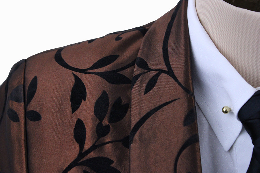 Day Coat Marsha DeArriaga Bronze and Black Paisley