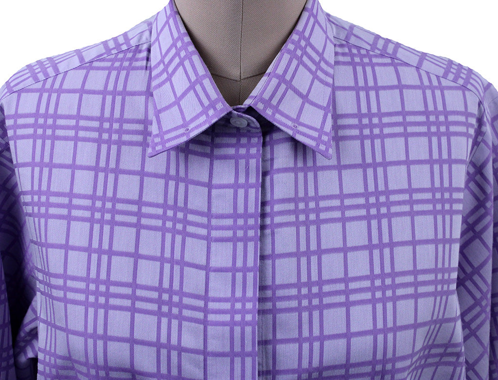 Shirt Issued By Ellie May Purple Glenplaid