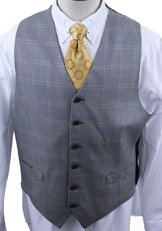 Vest Chavez Gold and Navy Houndstooth