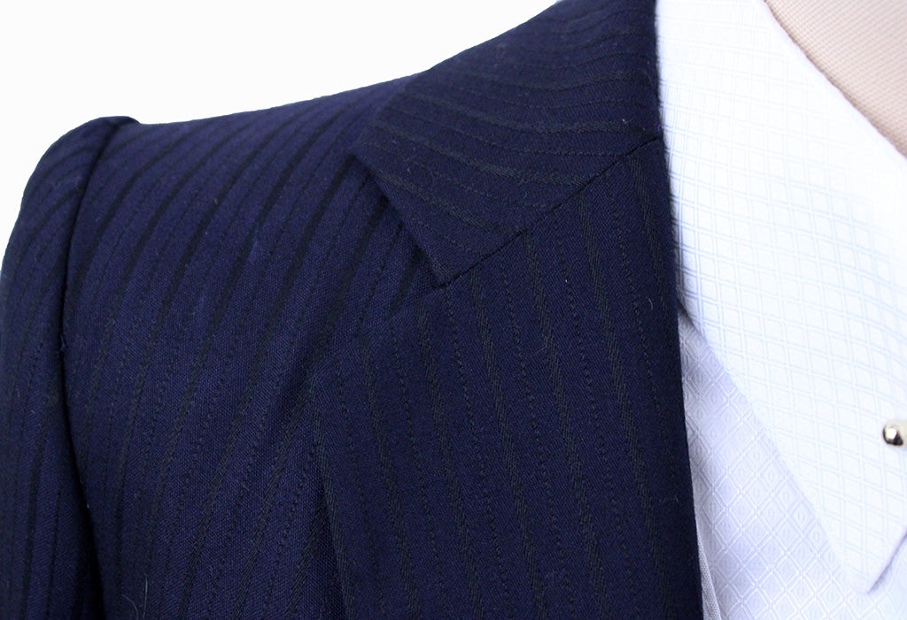 Day Suit Frierson Navy and Black Shadow Stripe