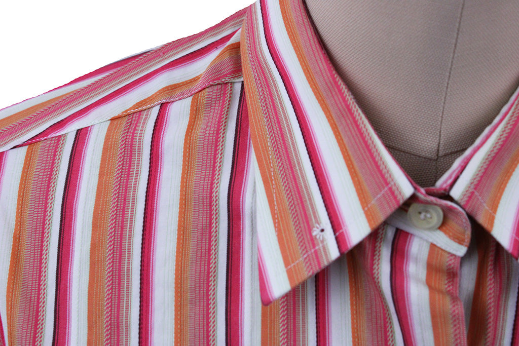 Shirt Show Season Pink, White, and Salmon Stripe