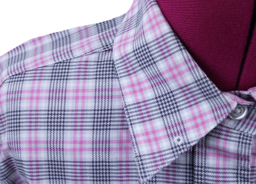 Shirt Becker Brothers Pink and Silver Glenplaid