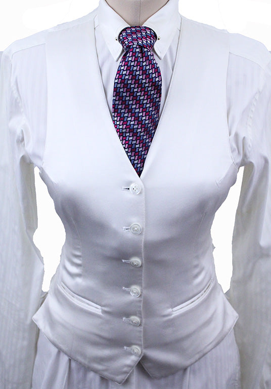 Vest/Shirt Combination DeRegnaucourt Ivory White Satin