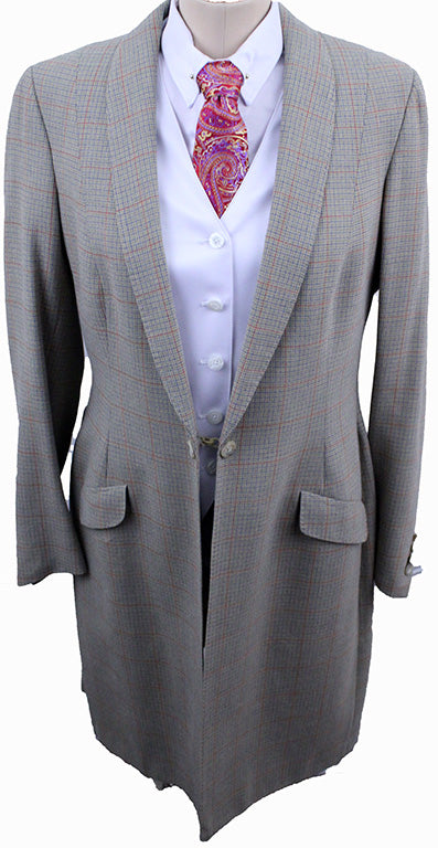 Day Coat LeCheval Tan with Blue and Orange Windowpane