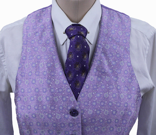 Vest Becker Brothers Purple and Silver Floral Medallion