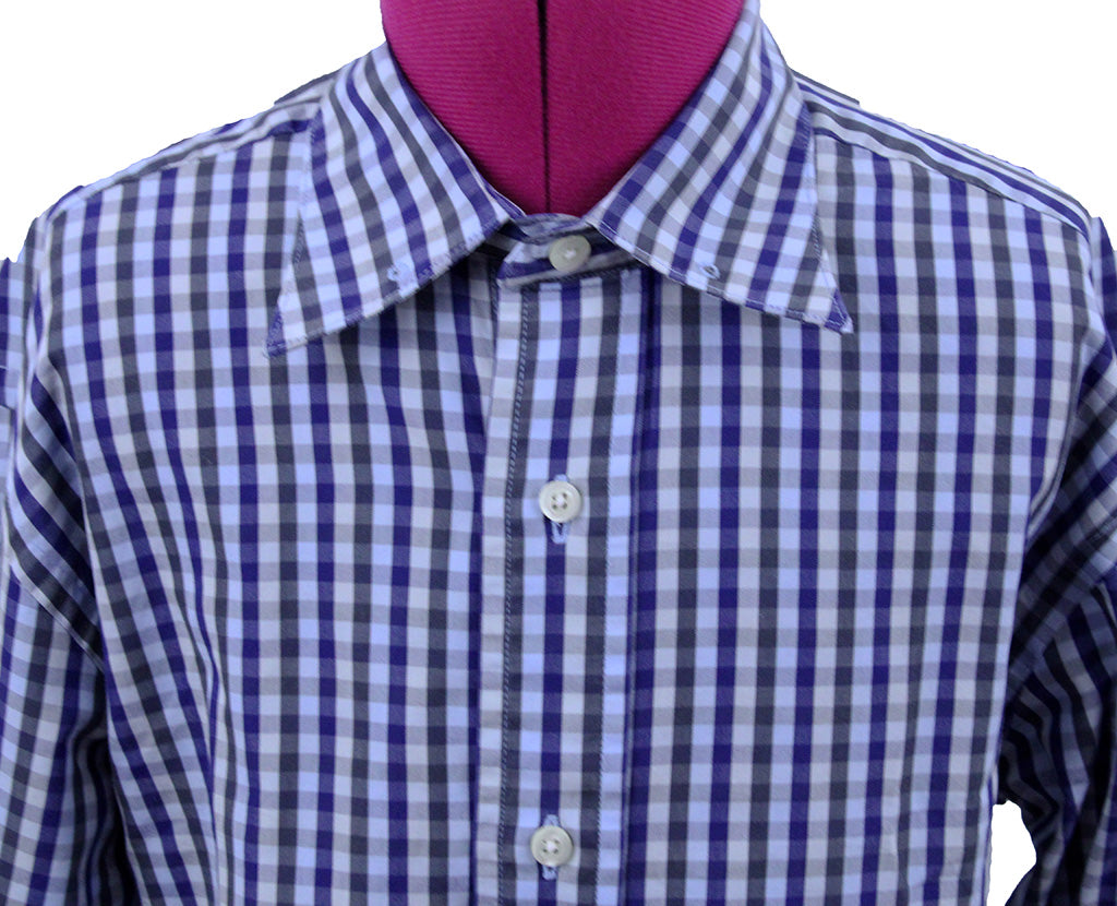 Shirt Carl Meyers Silver and Blue Gingham