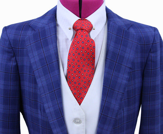 Day Suit Becker Brothers Blue Glenplaid with Red Windowpane