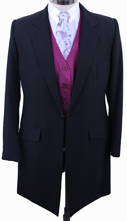 Men's Suit Becker Brothers Black with Shadow Stripe and Dot