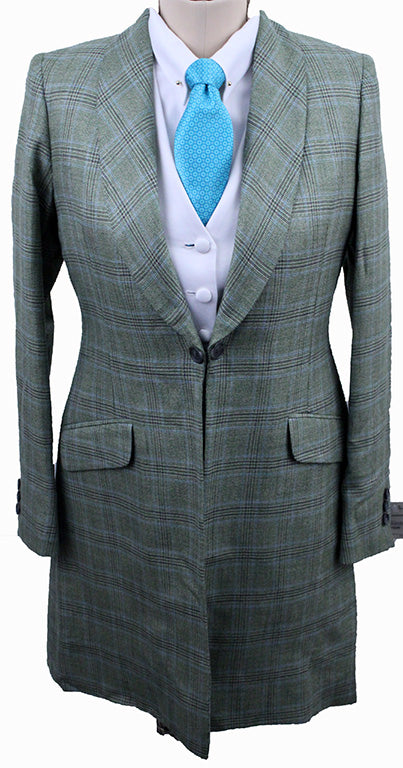 Day Coat Becker Brothers Sage with Blue and Brown Glenplaid