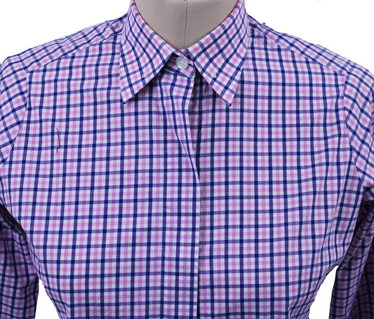 Shirt Issued By Ellie May Pink and Blue Box Check