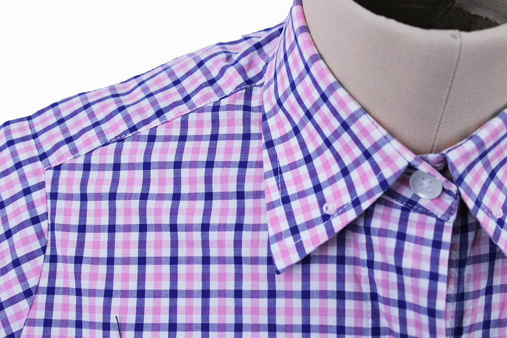 Shirt Issued By Ellie May Pink and Blue Box Check