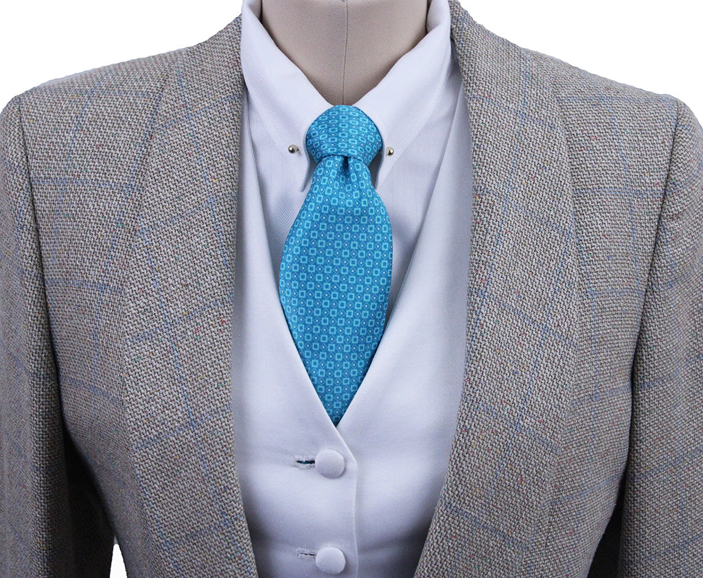 Day Coat Change of Habit Cream Tweed with Blue Windowpane