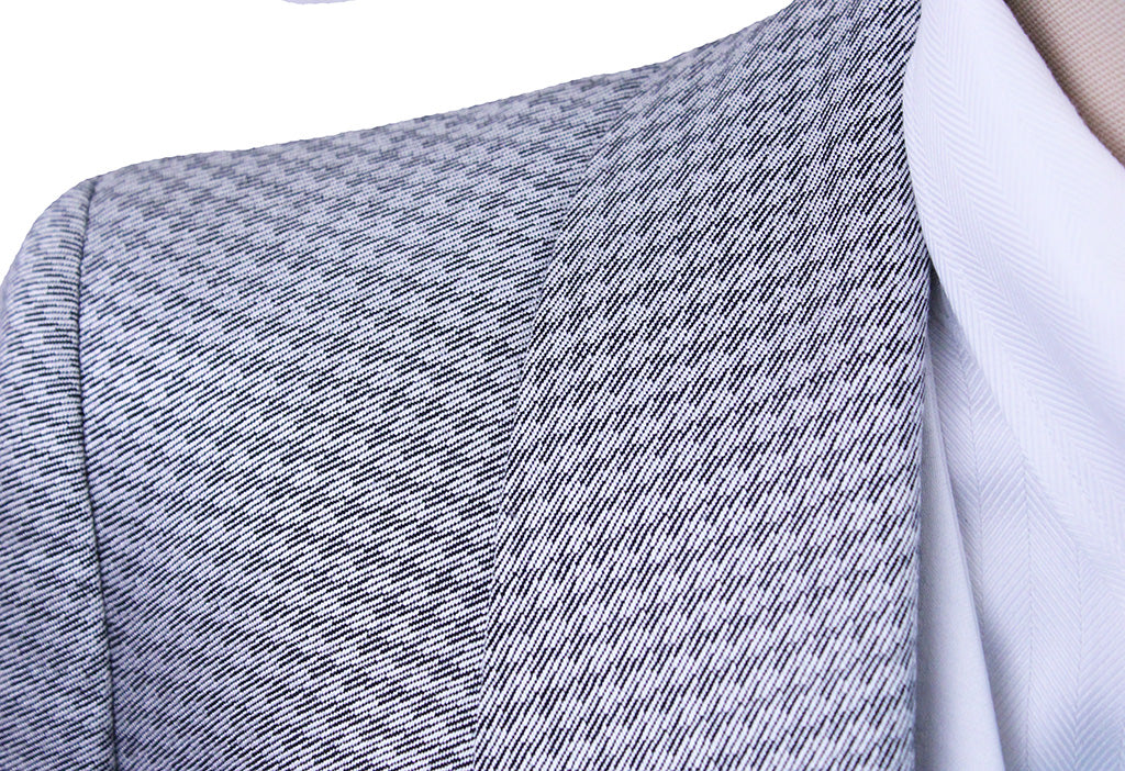 Day Coat Becker Brothers Silver Houndstooth Sheen