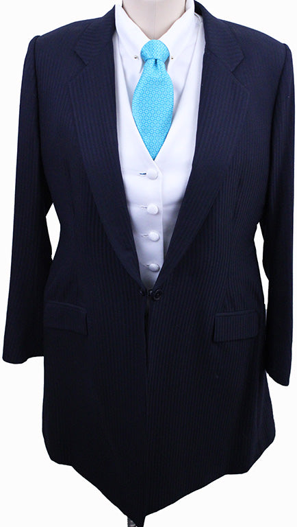 Day Suit Carl Meyers Navy Thin Herringbone Sheen