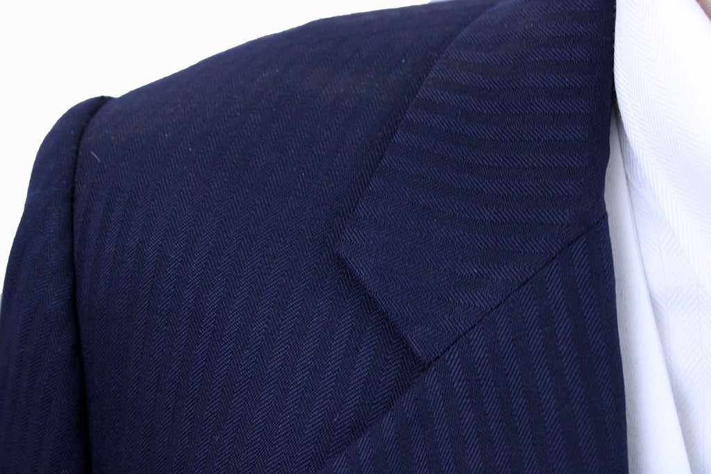 Day Suit Carl Meyers Navy Thin Herringbone Sheen