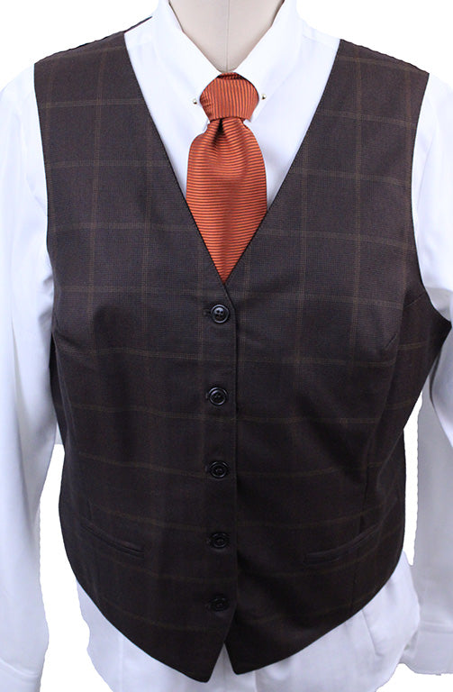 Vest Becker Brothers Brown Windowpane