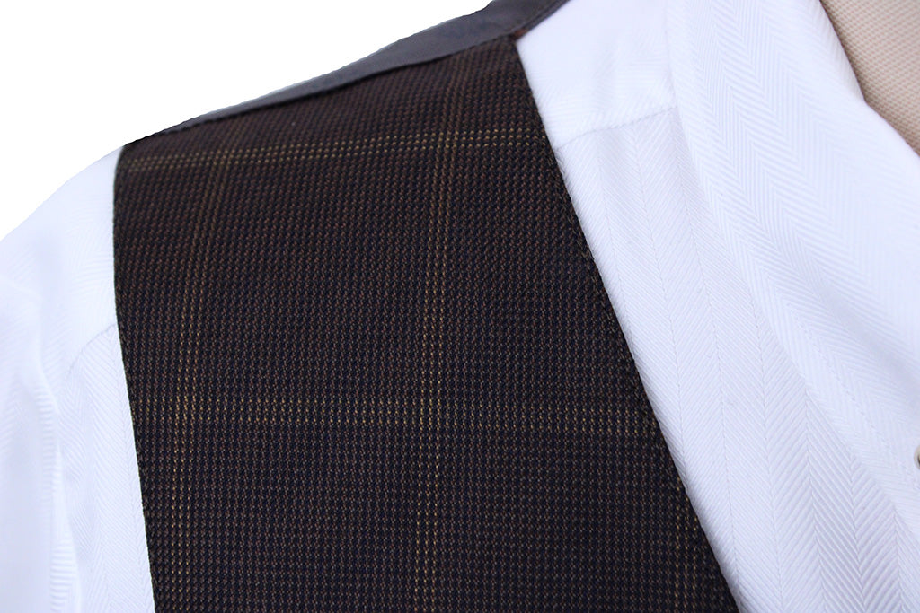 Vest Becker Brothers Brown Windowpane