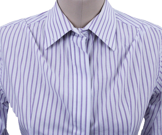 Shirt Marsha DeArriaga Purple and White Stripe