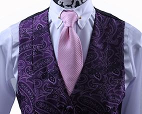 Vest Chavez Purple and Lavender Paisley Brocade