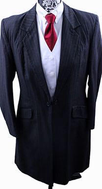 Day Suit Charcoal with Copper Dash Pinstripe