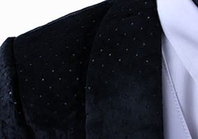 Day Coat DeRegnaucourt Black Velvet with Glitter Dot