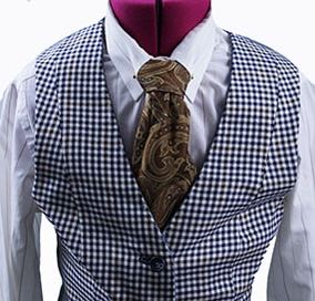 Vest Custom Navy and Cream Glenplaid with Rust Windowpane