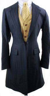 Day Coat Navy Shadow Stripe