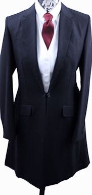 BRAND NEW! Becker Brothers Black Ribbon Sheen Day Suit