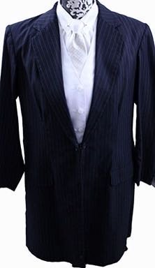 Day Suit JLC Navy Shadow Stripe and White Pindot