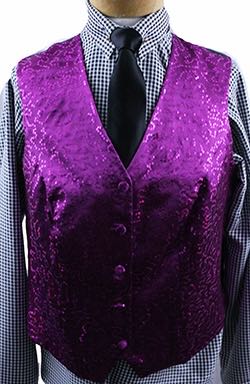 Vest JLC Reversible Maroon and Magenta Sequin