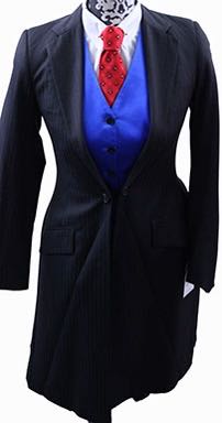 Day Suit Frierson Brown with Blue Pinstripe