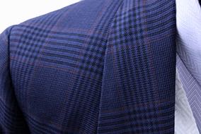 Day Coat Carl Meyers Navy Glenplaid with Maroon