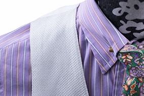 Shirt Becker Brothers Purple with White and Coral Stripe