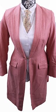 Day Coat Saddleseat Connection Coral Pink Herringbone