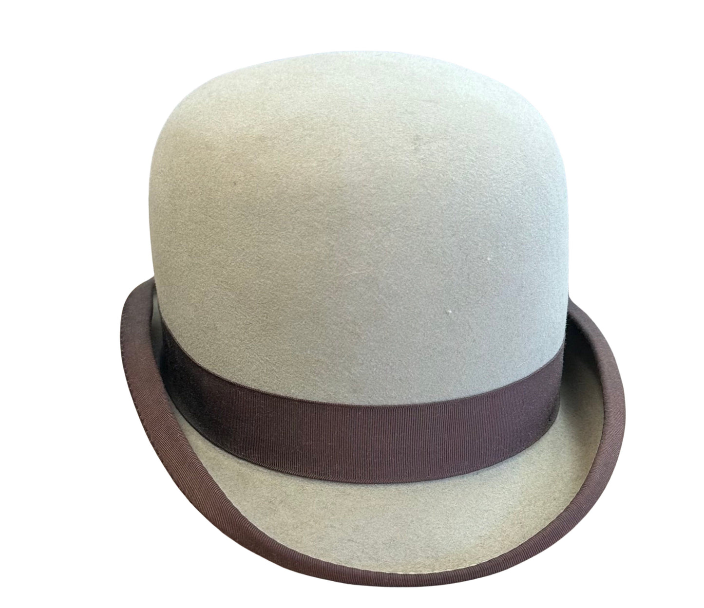 LeCheval Light Tan Derby with Brown Ribbon