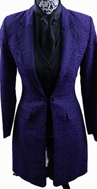 Day Coat Show Season Purple and Black Paisley