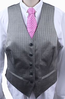 Becker Brothers Silver Herringbone Sheen Vest