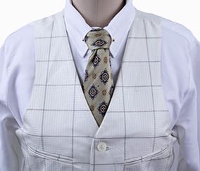 Becker Brothers Cream with Taupe Windowpane Vest