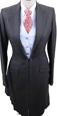 Day Suit Frierson Brown Shadow Stripe with Aqua Pinstripe